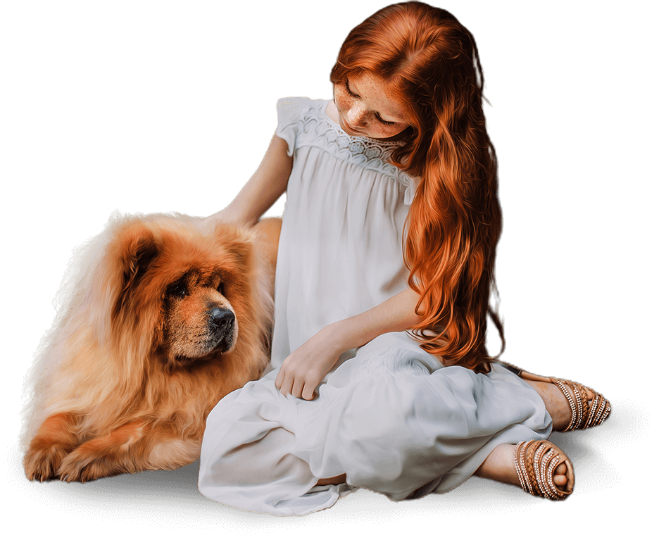 girl with dog